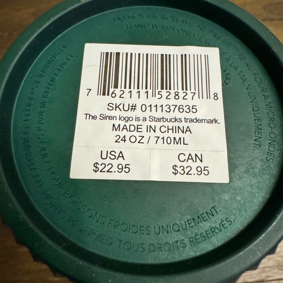 Starbucks 2022 Holiday Green Waxberry Mint Ombré Gradient Studded 24oz Tumbler - Picture 4 of 5